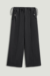 Relaxed Drawstring Wide-Leg Pants